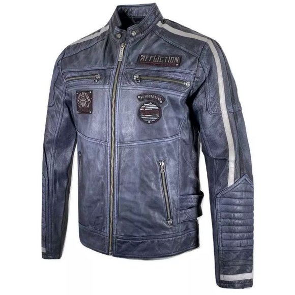 AFFLICTION Men's Jacket VELOCITY LEATHER JACKET - Picture 7 of 12